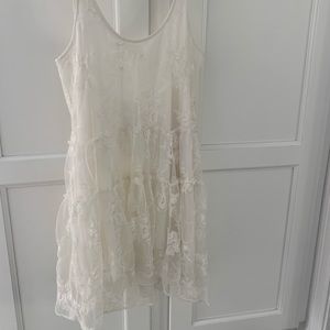 Anthropologie white lace dress small